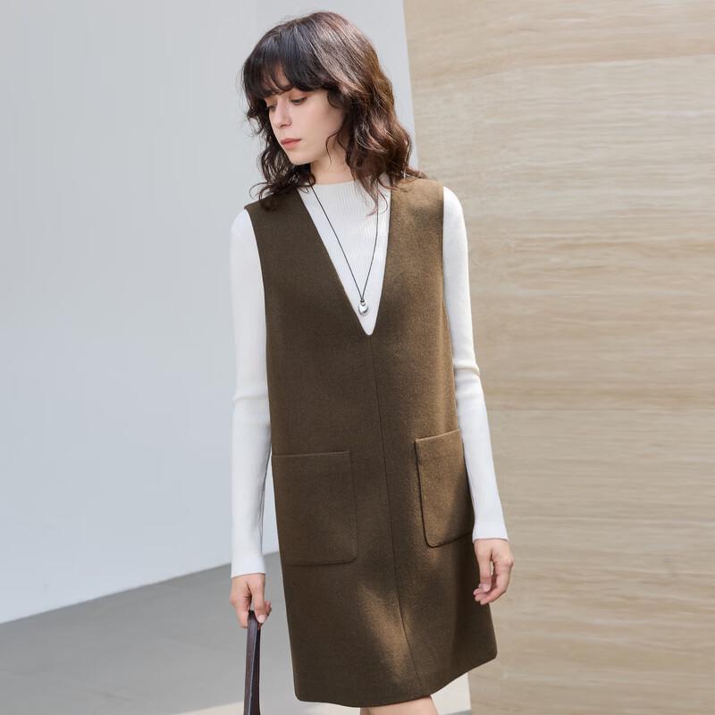 Sancai 2026 Winter V-Neck Sleeveless A-Line Mini Dress