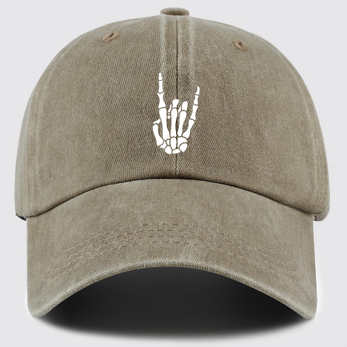 

Skull Hand Print Design Adjustable Dad Trucker Visor Sun Hat Unisex хакі