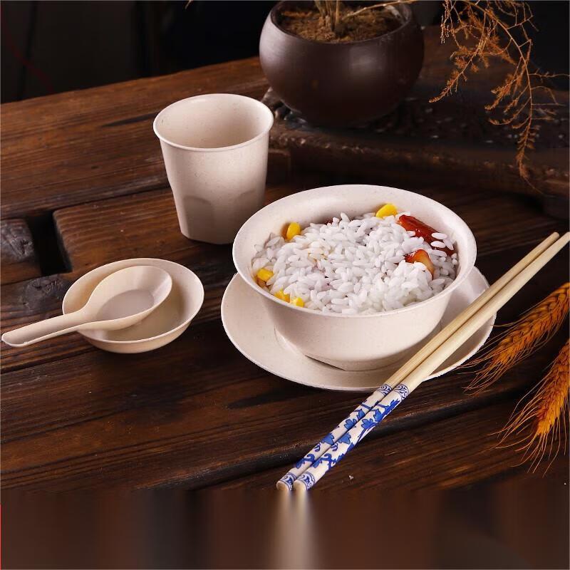 CHULV Rice Husk Disposable Tableware Set