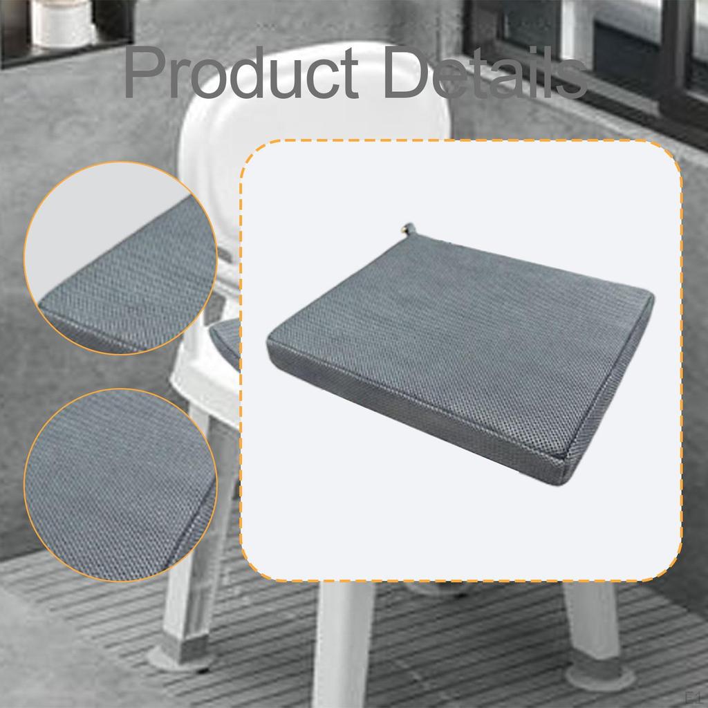 Shower Seat Cushion,Kneeling Pad Quick Dry Washable Comfortable Replacement Gray Senior Handicap