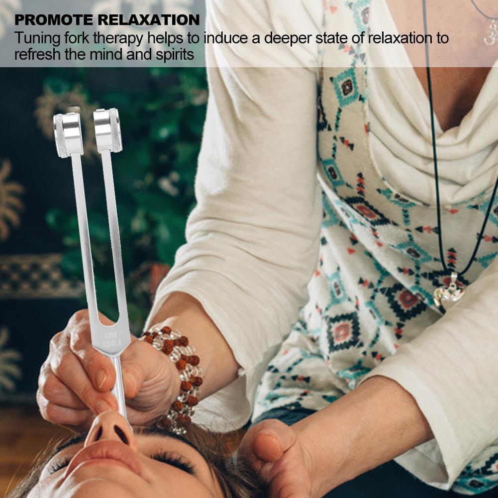 OM136.1 Aluminum Alloy Yoga Tuning Fork Sound Healing Therapy Tuning Fork with Hammer