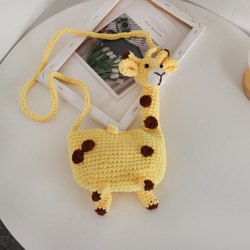 Delightful Children s Handwoven Cartoon Giraffe Bag Breathable And Fun For Little Ones