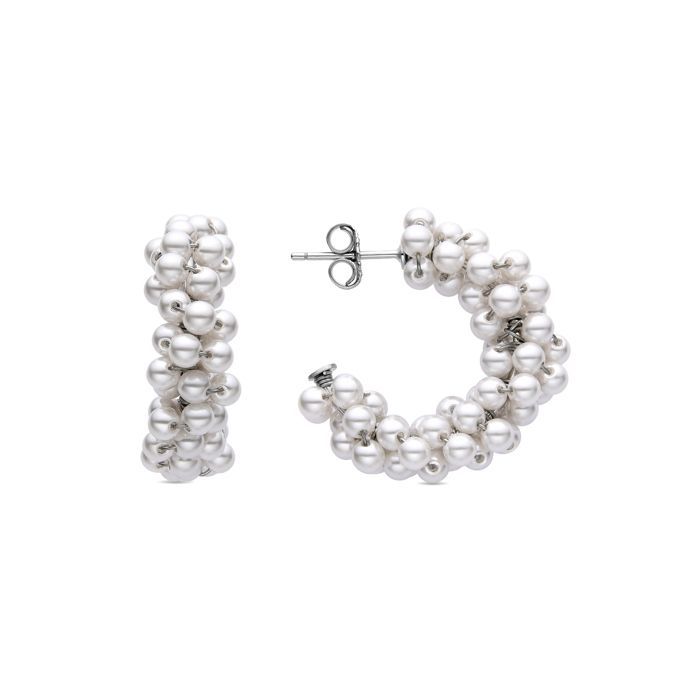 Boucles d'oreilles - Luxenter - Rariki - Argent 925 - Perle blanche - Rhodié