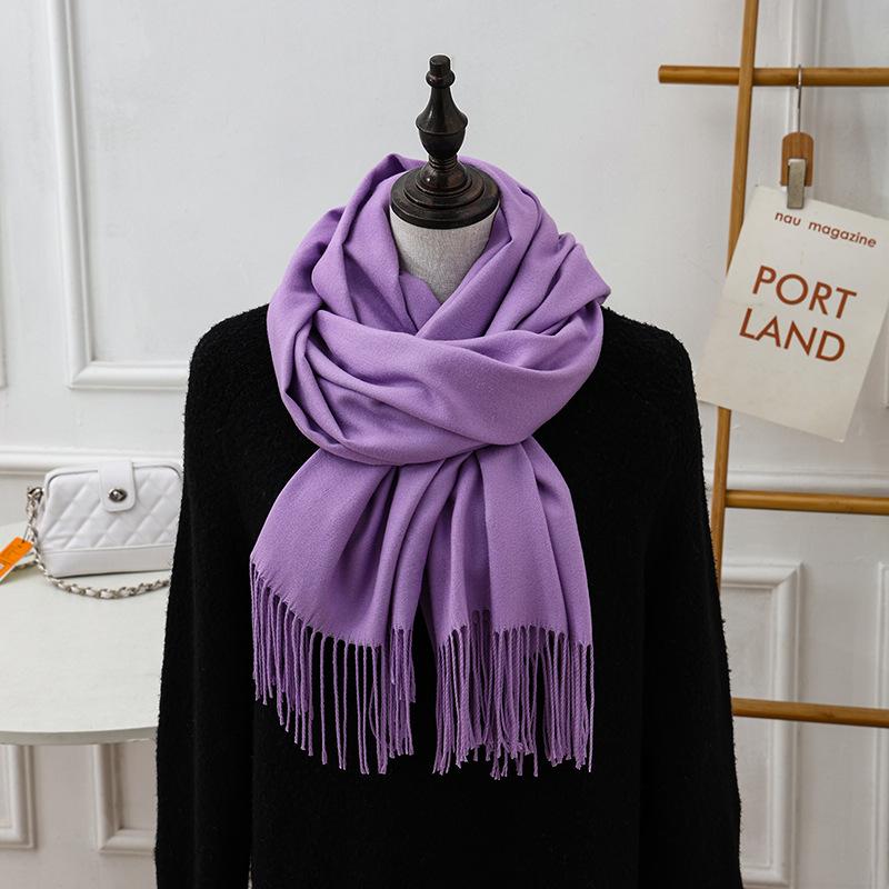 

Big Red Scarf Shawl High End Versatile Wool Cashmere Scarf Women s Winter Korean Solid Color Scarf 200*70CM