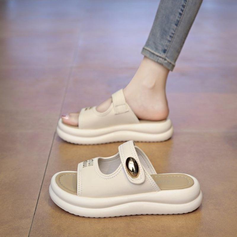 Increase the Height of Casual Beach Cool Slippers Thick-bottomed Summer New Fashion One-word Slippers Women