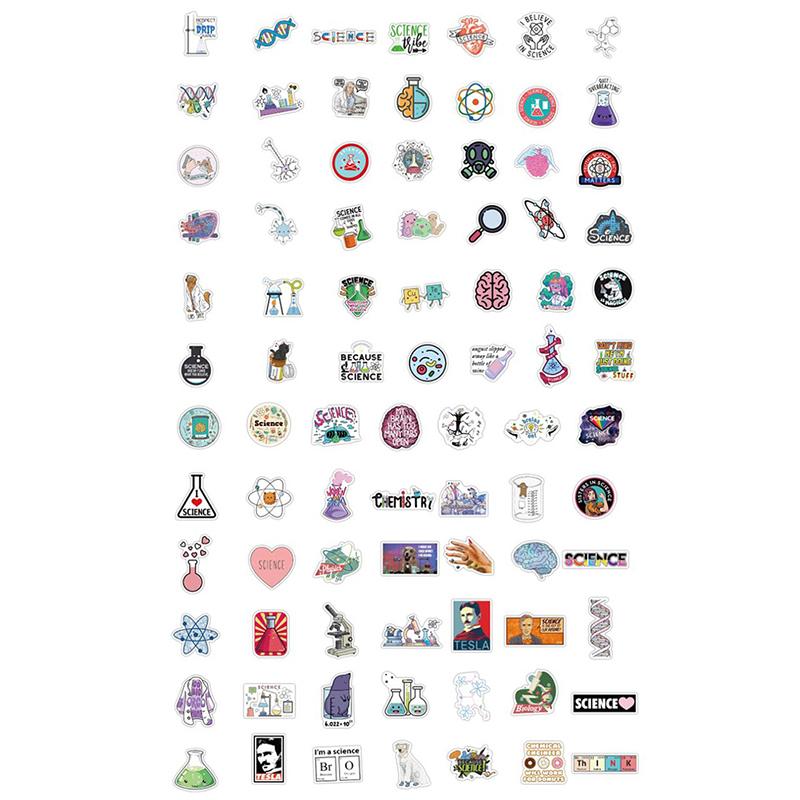 100 ks nálepka Science Chemistry Laboratory pro kufr na notebook na skateboard