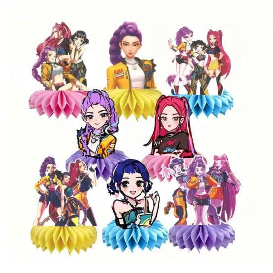 8Pcs Honeycomb Table Ornaments Birthday Party Table Decoration Kids Party Supplies Photo Booth Props Family Gatherings