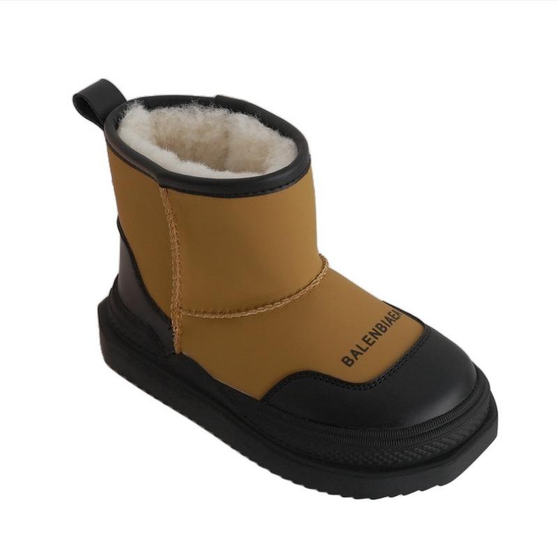 ins Paris wind children snow boots autumn and winter boys and girls thick hair warm one pedal