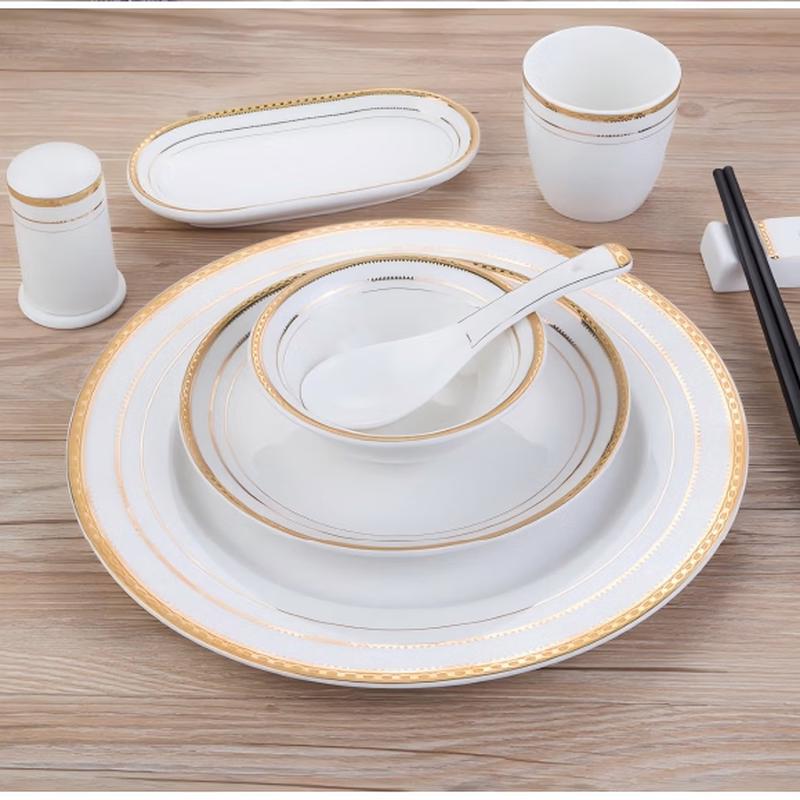 Diruien Luxury Gold-Embossed Ceramic Tableware Set