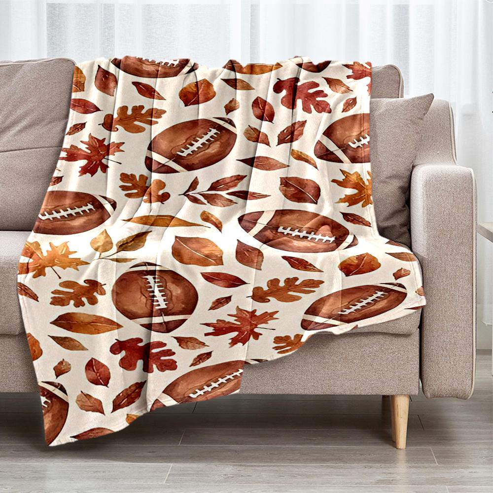 American Football Theme Printed Blanket - Perfect for Couch, Bed, Travel & Outdoor Use | Machine Washable, Cozy & Durable.