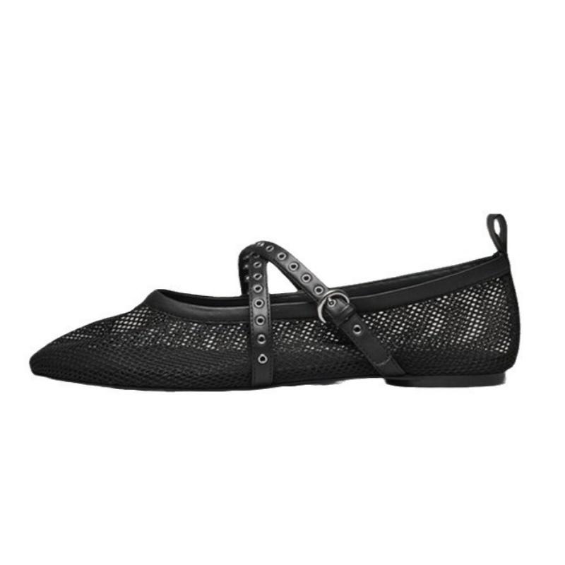 Shoes Woman 2025 Female Footwear Shallow Mouth Ballet Flats Round Toe New Summer Dress Ballerinas Spring Floral Flower Fabric