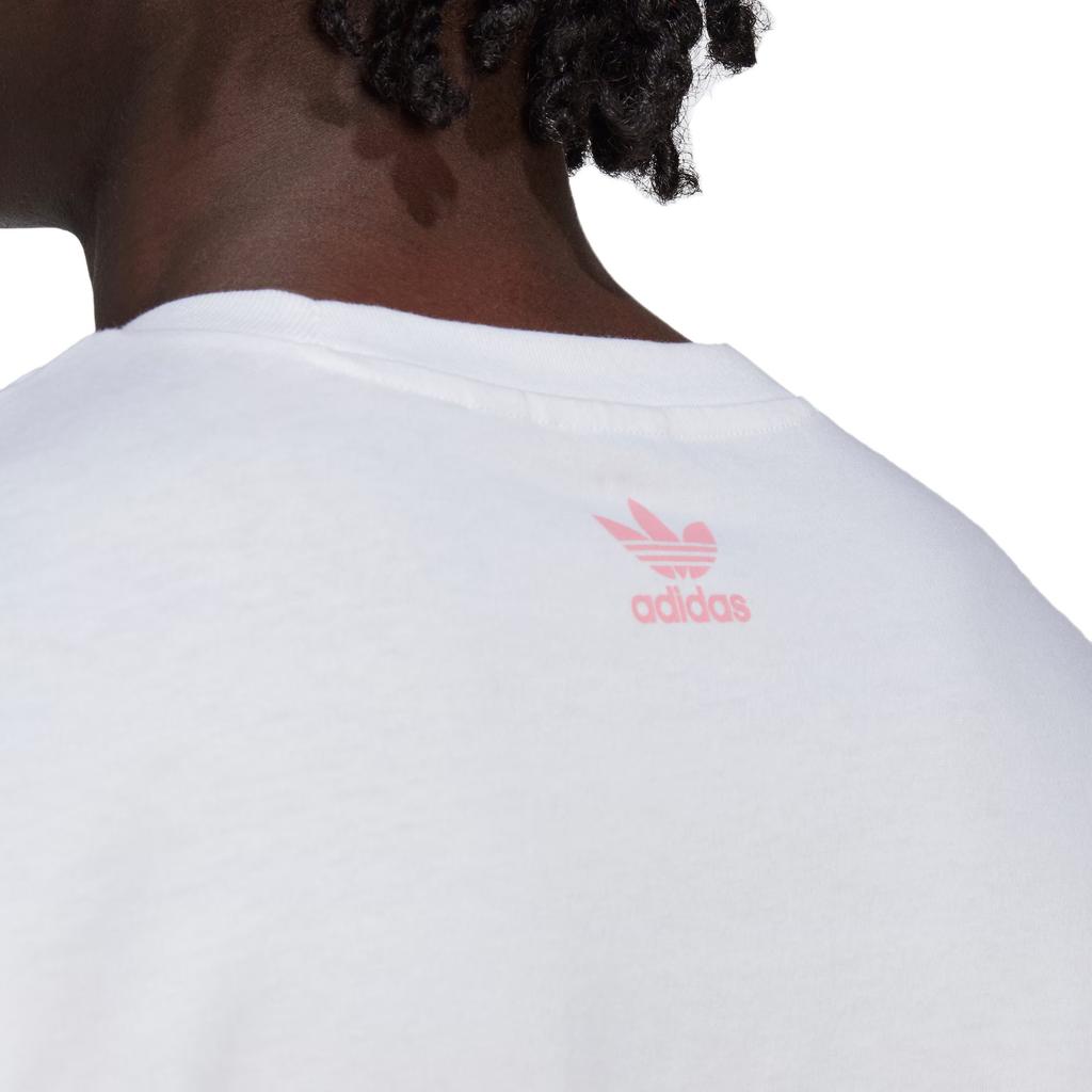 adidas Originals Trefoil Front Großes Logo Print Rundhals T-Shirt Herren Oberteile Weiß HK7334