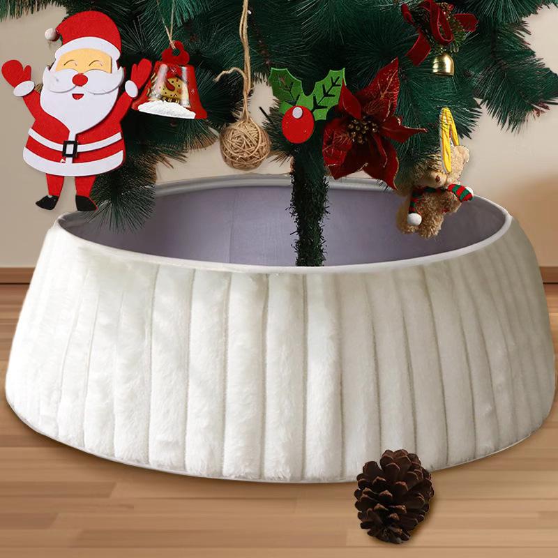 Vertical Diamond Pattern Plush Knitted Christmas Tree Skirt - Holiday Decor & Gifts