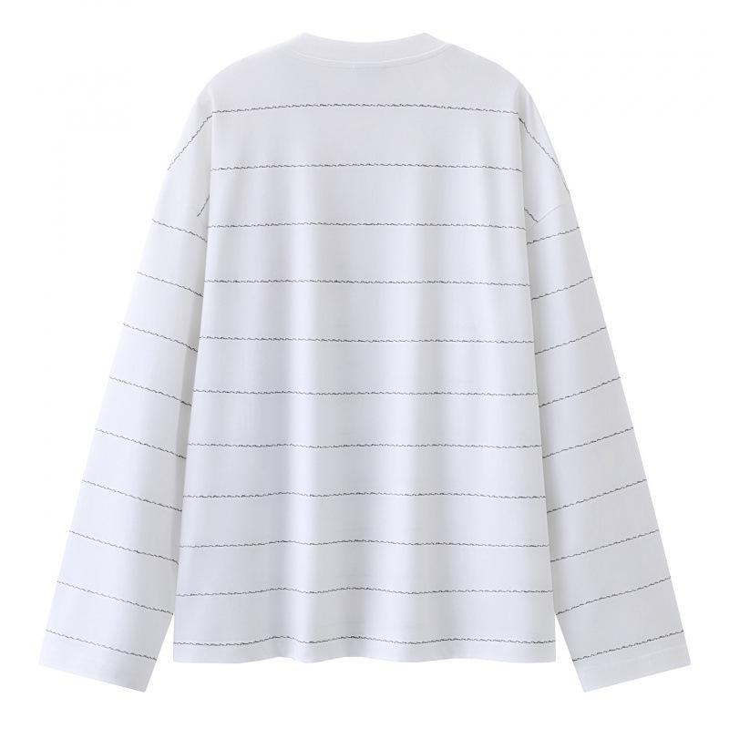 In Stock: Spring 2026 Casual Loose Striped Little Pony Print Long Sleeve T-shirt