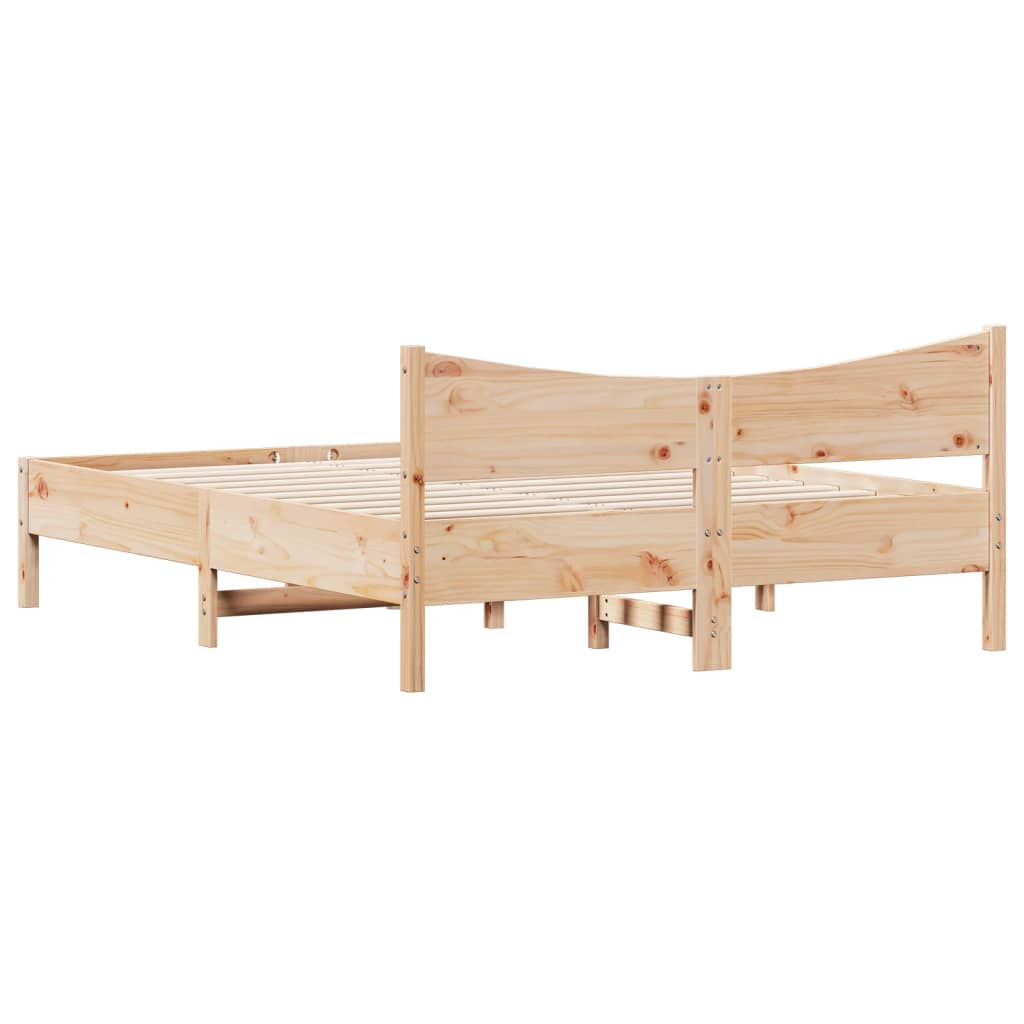 Vidaxl Bed Frame Without Mattress, 150X200 Cm, Solid Pine Wood