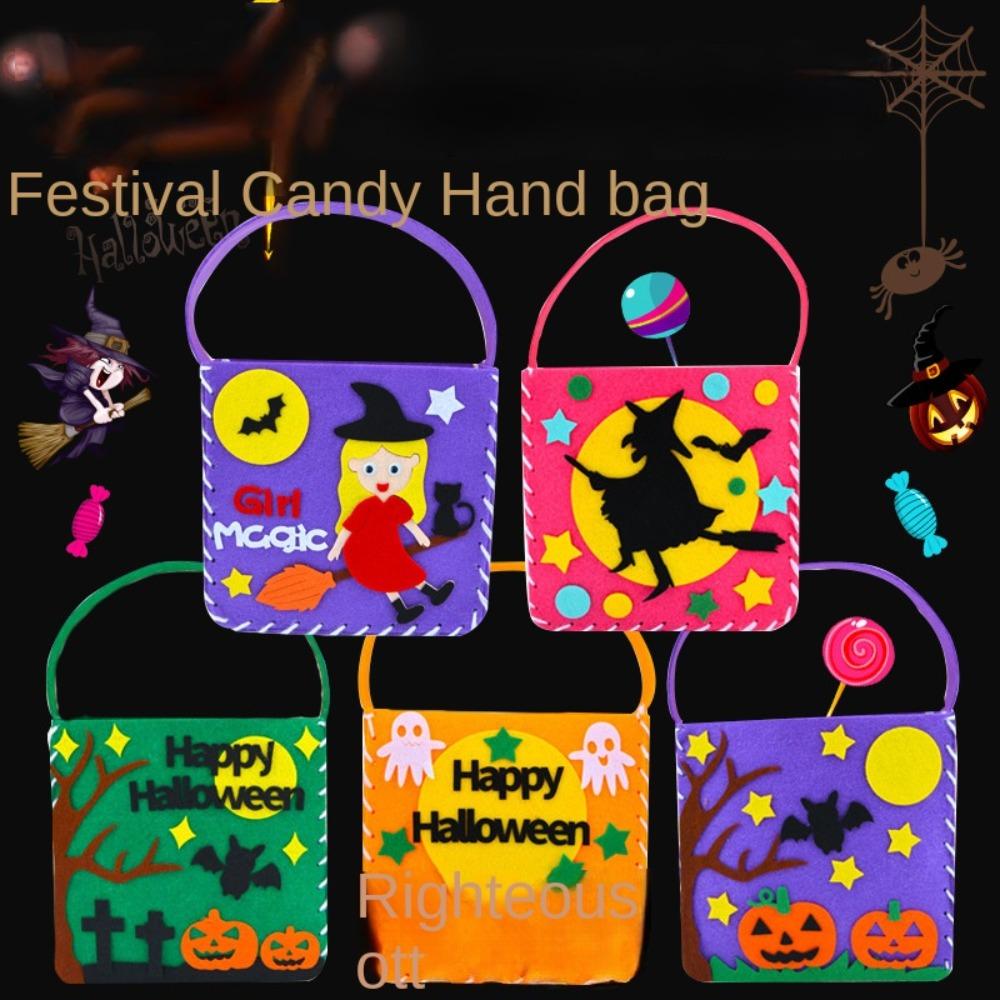 Trick Or Treat DIY Halloween Candy Bag Pumpkin Bag Pumpkin Handbag Halloween Gift