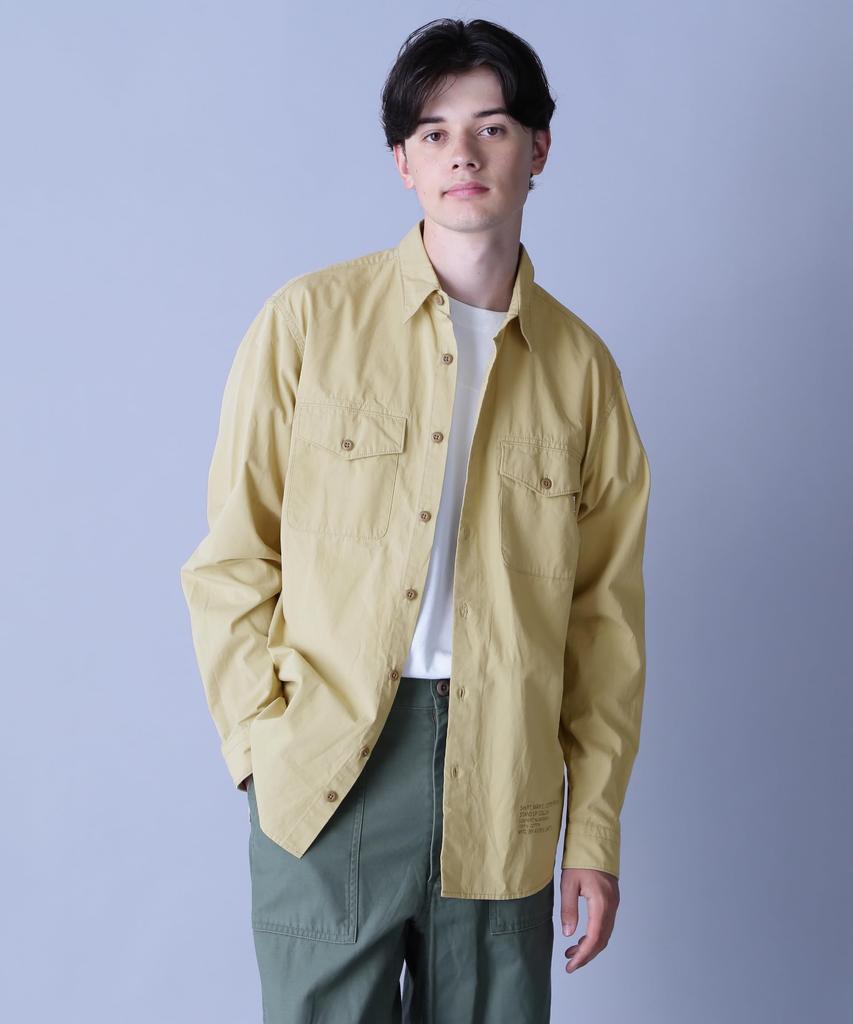 AVIREX Basic Army Poplin L/s Shirt Men's 2XL Khaki