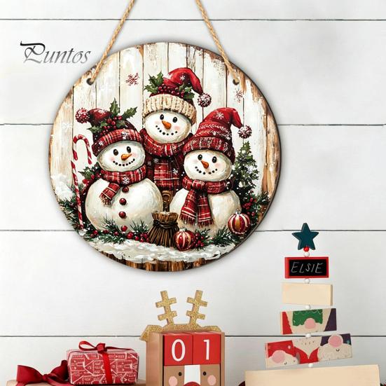 Seasonal Wall Sign Christmas Wooden Hanging Sign, Gnome Snowman Angel Candle 2D Wood Plaque, Xmas Door Hanger Vintage for Home Porch Holiday
