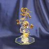 Fourcart Handmade Glass Feng Shui Lucky Crystal Rising Dragon, Dragon, Small, 11cm Long, Set of 3
