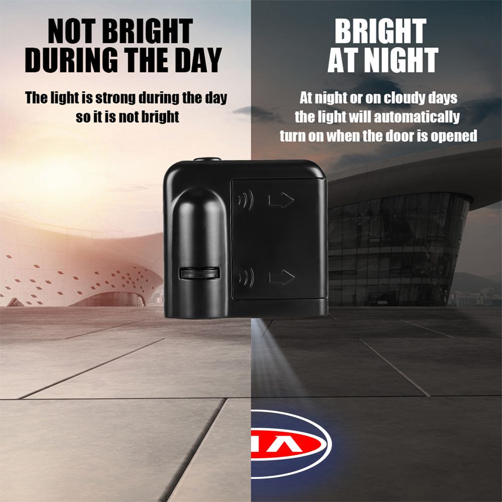 2026 Hot Car Sticker 1/2Pc LED HD Projector Lamp Car Door Wireless Welcome Light For Kia Rio Picanto Sportage Niro Morning Ceed