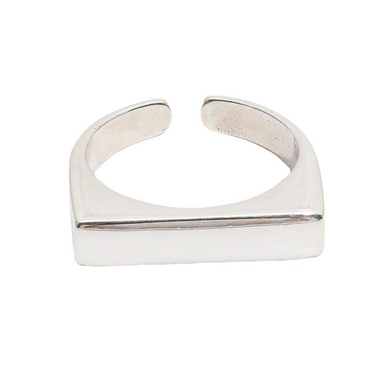 Geometric Irregular Liquid Lava Waterdrop Shaped Open Rings for Women Vintage Silver Color Metal Rings Personality Jewelry