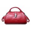 Retro Crocodile Grain Genuine Leather Doctor Bag - Large Capacity High-End Women's Handbag & Shoulder Bag
