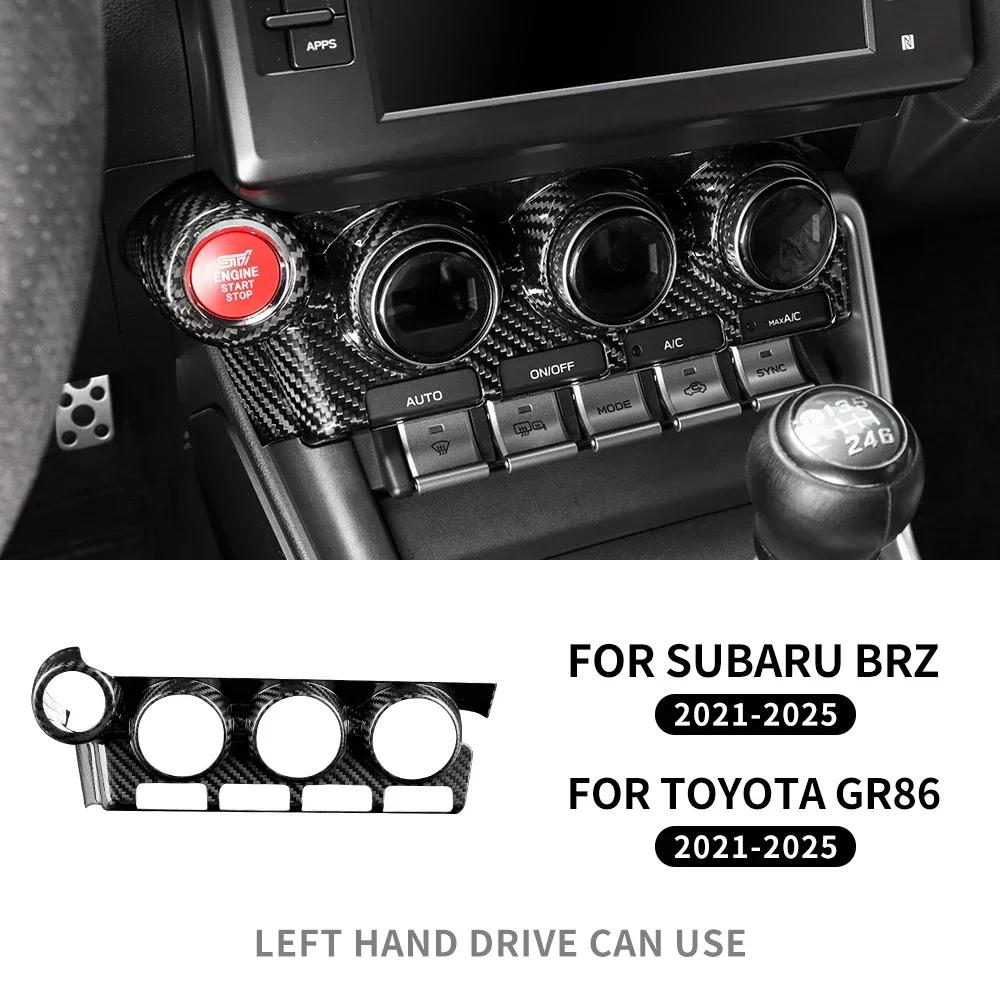 LHD For Subaru BRZ Toyota GR86 2021 2022 2023 2024 2025 Real Hard Carbon Fiber Cover Car Air Conditioning Control Panel Sticker