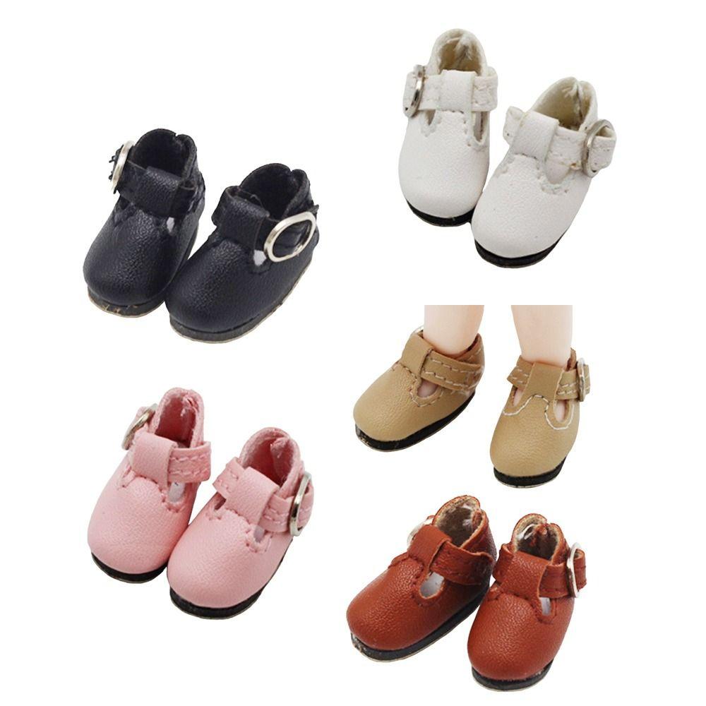 2,8 cm * 1,2 cm BJD Schuhe PU-Leder Mini-Größe Prinzessin Schuhe T-förmiger Knopf Mehrfarbige Stiefel Kleiderwechsel Spiel
