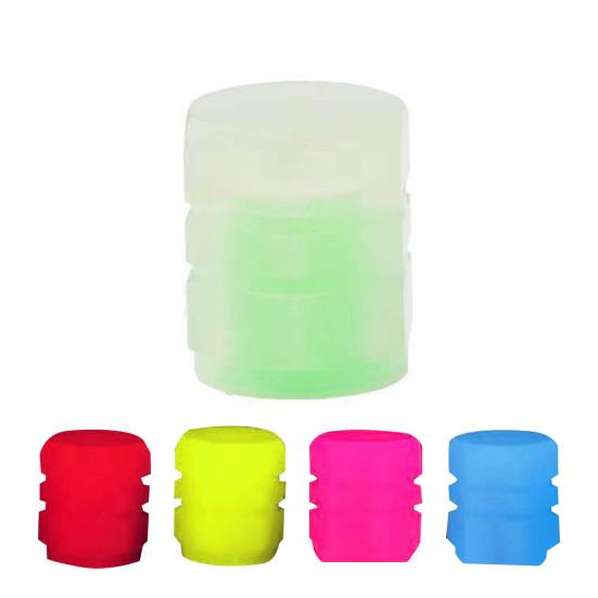 Glow In The Dark Tire Valve Caps Universal Tire Valve Stem Covers for Car Truck SUV Motorcycle Night Safety Lights Dustproof Tire Accessories