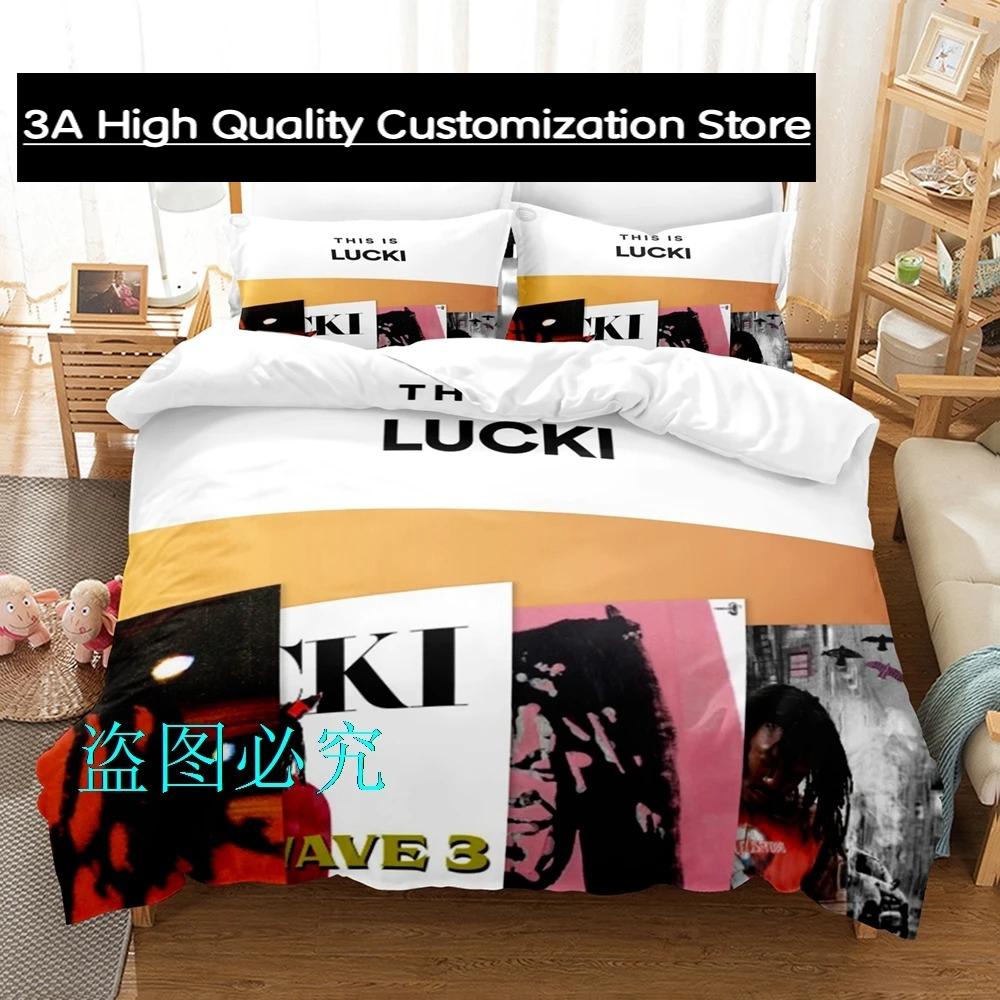 Lucki Bettwäsche-Set Einzelbett Twin Full Queen King Size Bettwäsche-Set Schlafzimmer für Erwachsene Jungen Bettbezug-Sets 3D-Druck Bettlaken-Set Lucki Cxg