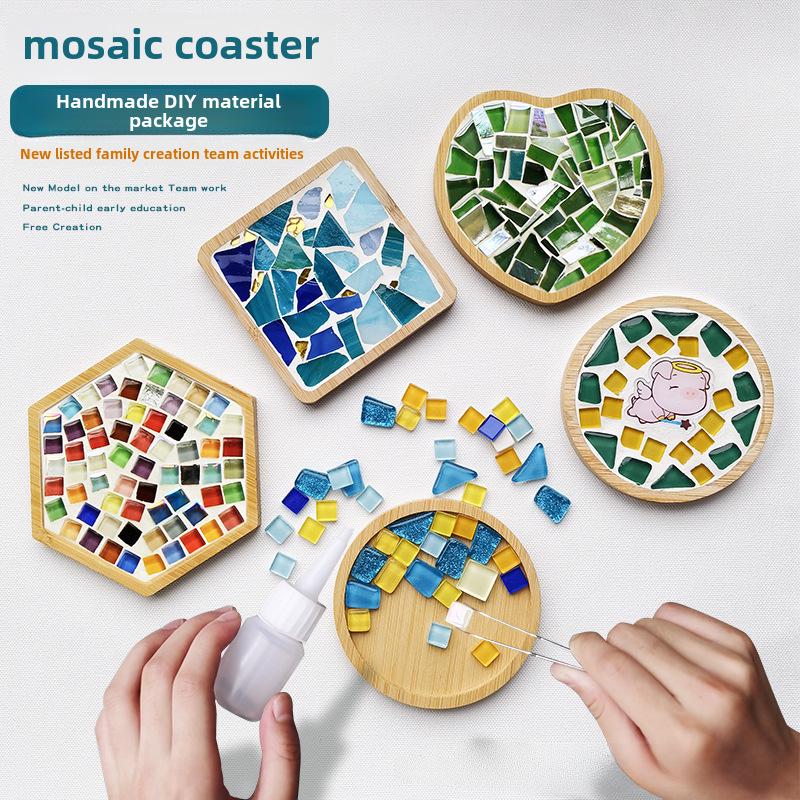 

Bamboo Mosaic Coaster DIY Kit for Students and Kids