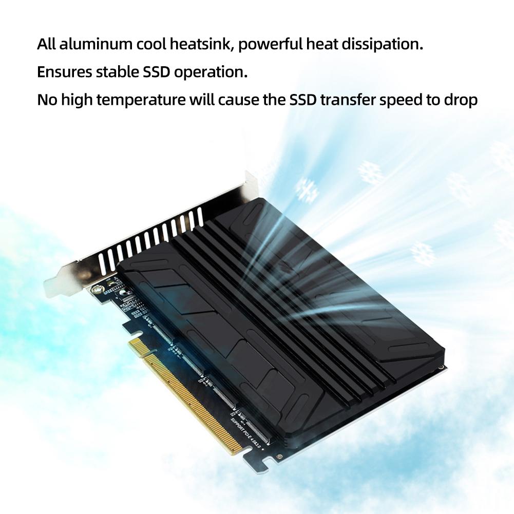 M.2 NVMe SSD To PCIE X16M Key Hard Drive Converter Reader 4 Port Convert Adapter Array Expansion Adapter Motherboard