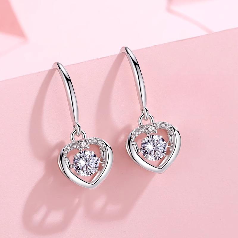 Zirconium Love Ear Hook Women's New Trendy Light Luxury Niche High-end Summer Earrings