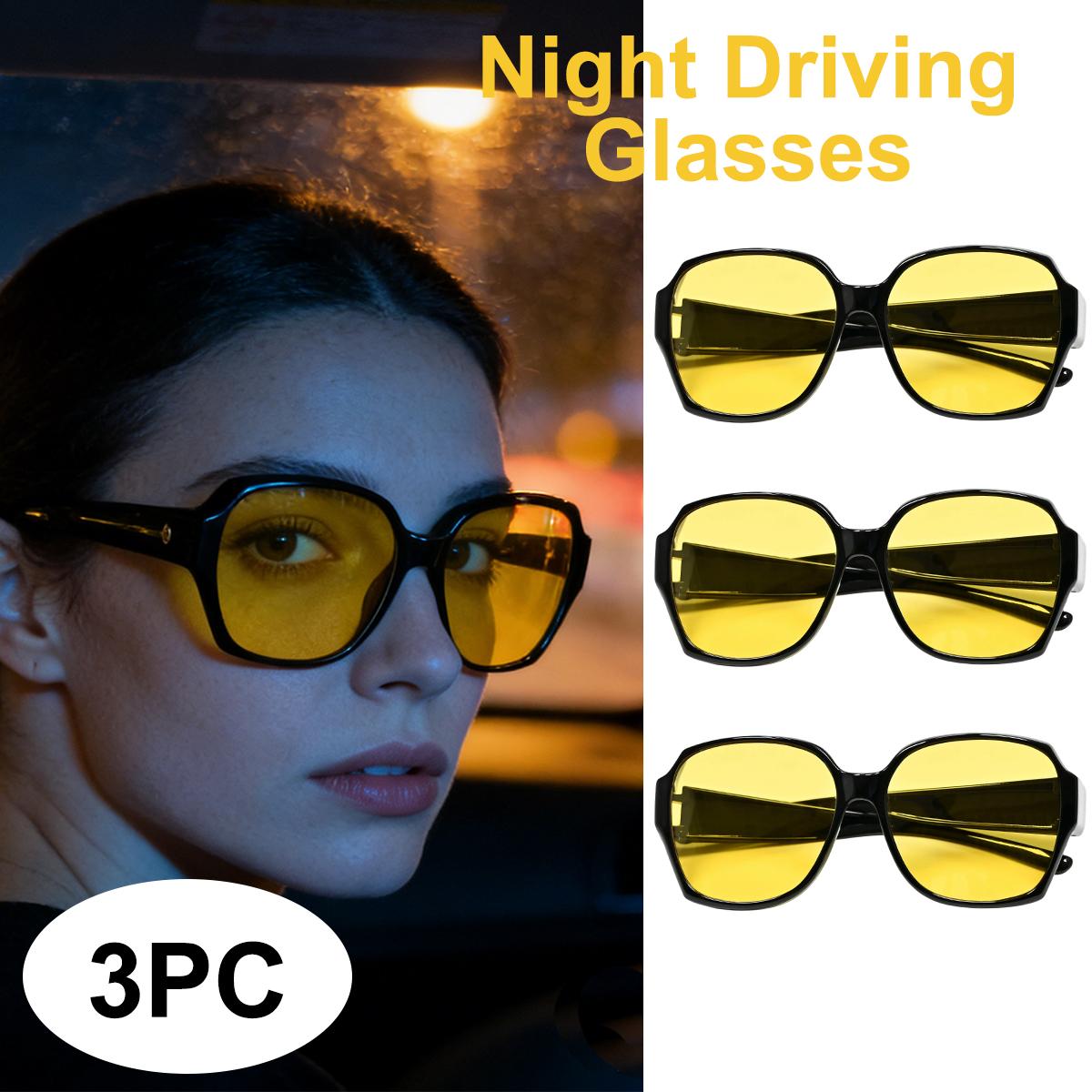 Night Driving Glasses For Men Women Fit Over Sunglasses Anti Glare HD Night Vision Glasses Windproof Outdoor Cycling T01