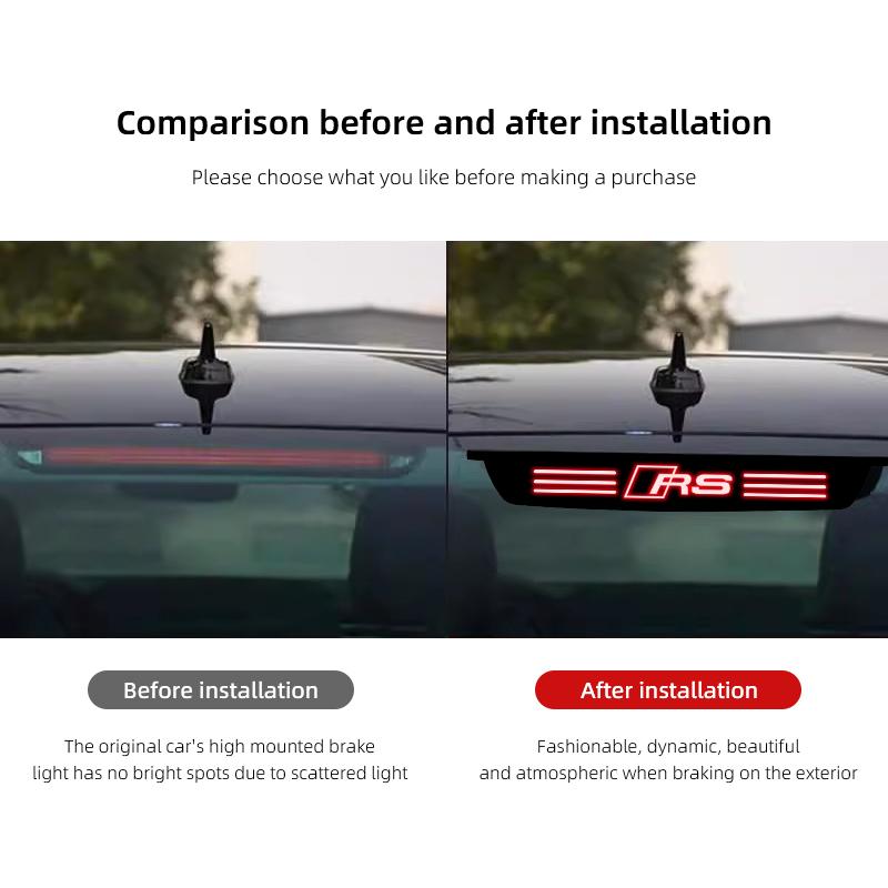 New Car High Brake Light Sticker Taillight Decorative Auto Emblem Decal Accessories For T S Line Quattro RS A3 A4 A6