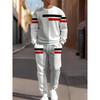 Herbst Freizeit Herren Langarm Set Trendiger Farbverlauf Print Outdoor Rundhals Langarm Oberteil & Lässige Hose Zweiteiliges Set