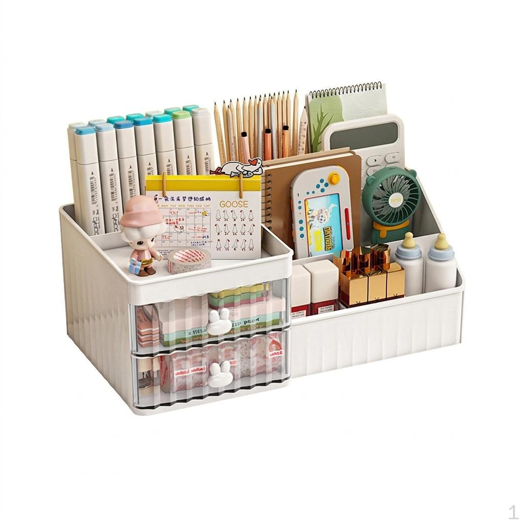 MultiLayer Desktop Organizer with Drawers for Vanity Table, Desk Storage Box Study Drawer Style