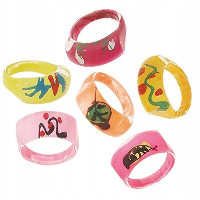 Unique Party Plast ring (Pakke med 6)