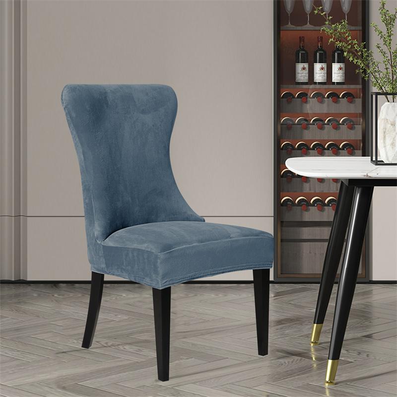 Hustý potah na židli Pratelný Elastický Zimní Hřejivý Sametový Chránič na židli Pouzdro Kuchyně Restaurace Housse De Chaise Jednobarevný