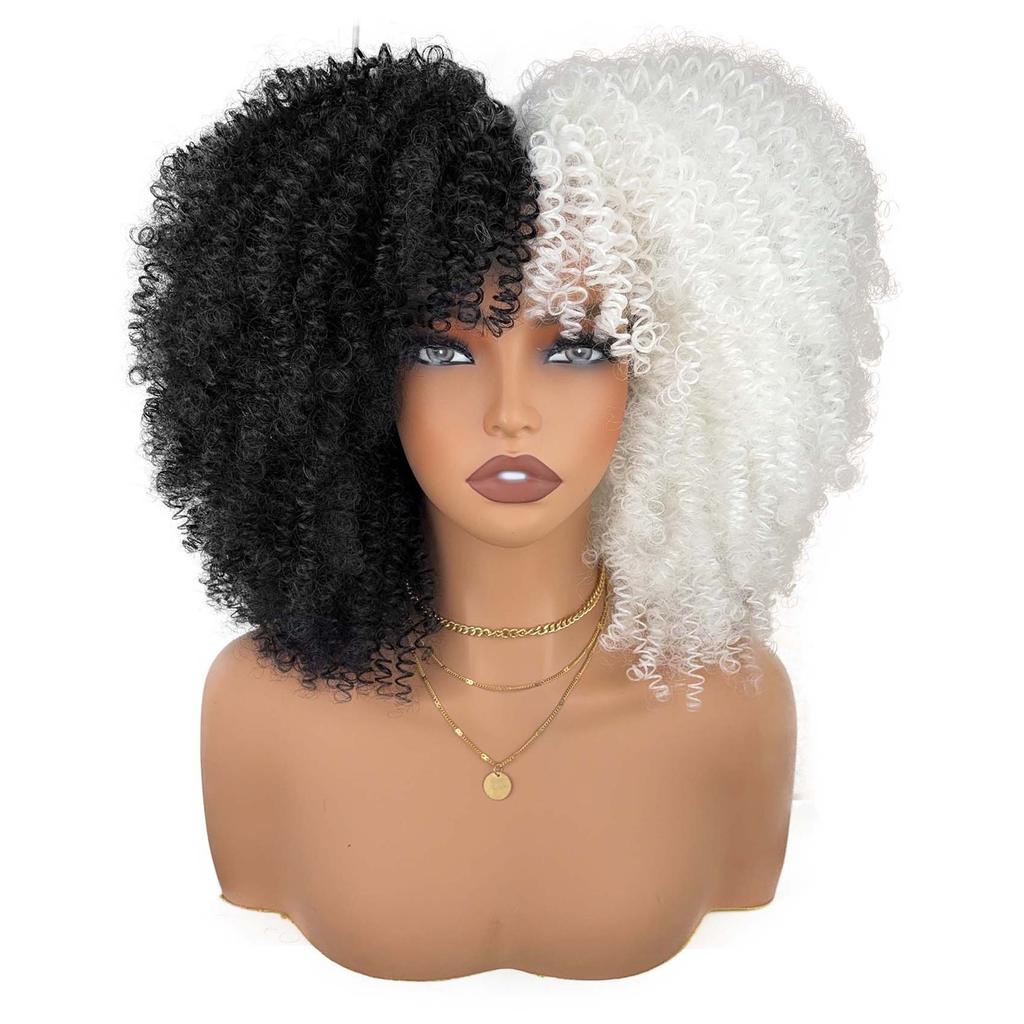More Than 30 Types Of Micro Rolled European American Explosive Hair Wigs Covers African Small Rolls Fluffy Short Curly Kinky High-temperature Silk
