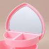 Jewelry Organizer Heart Shape Makeup Box with Mirror Cosmetic Storage Container for Earrings Rings Necklaces Display