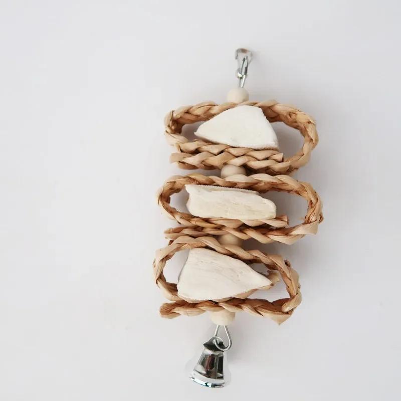 Natural Chew Toy for Pet Bird, Parrot, Macaw, Parakeet, Lovebird Bite Swing Cage Toy, Loofah Vine Ball, Bird Hanging Accessories