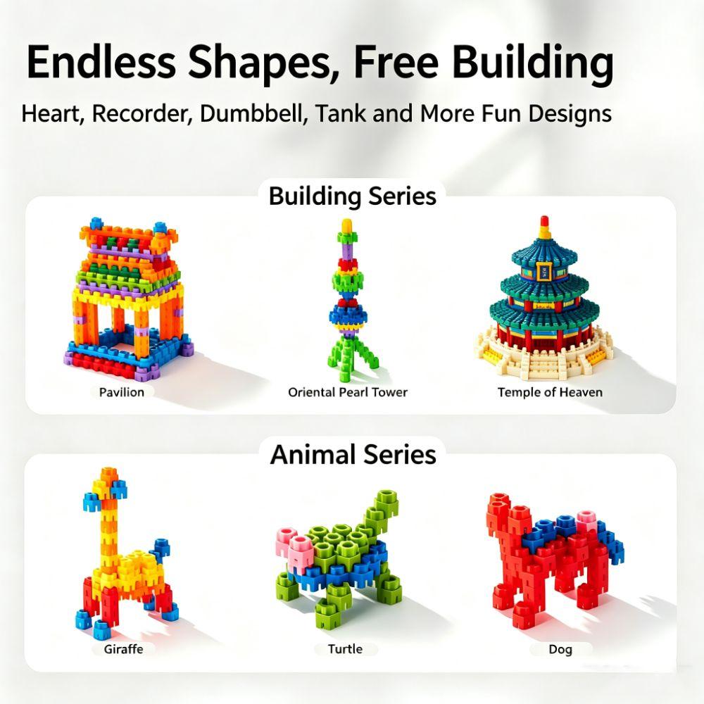 Colorful Hexagon Building Blocks Interlocking Structure Construction Toy Parent Child Play