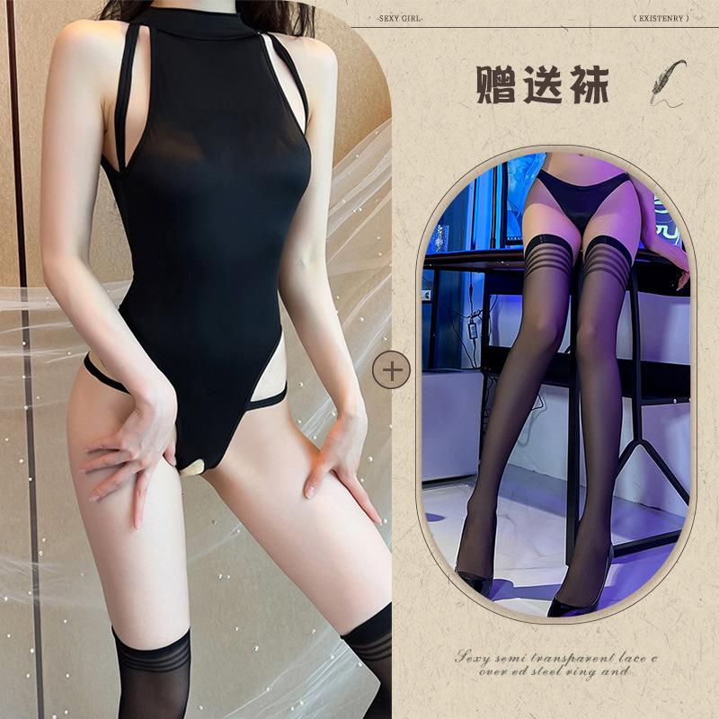 New Underwear Onesie Open Crotch Set Sexy Temptation Hot Free