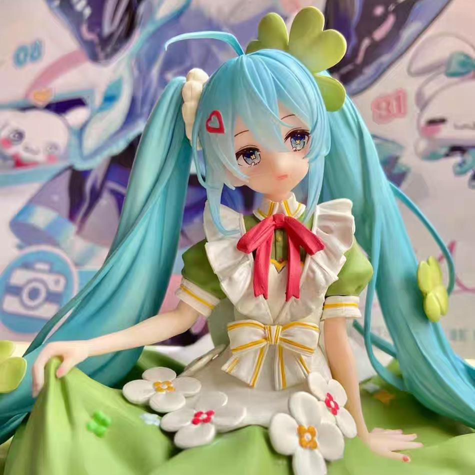 17cm Anime Figure Miku Noodle Stopper Lucky Grass Fairy Action Figure PVC Collection Model Ornament Toys Gifts