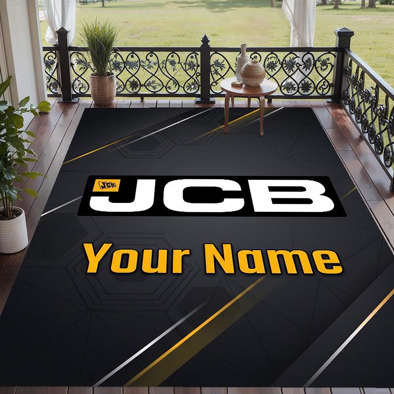 Custom Text Printed Rug JCB Non Slip Floor Carpet For Home Room Decor