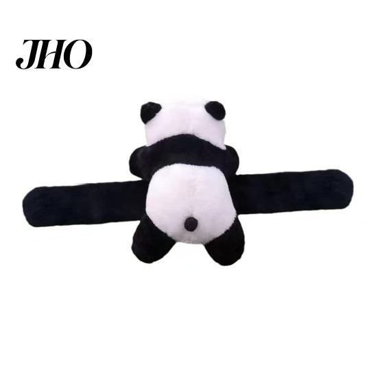 Silicone Slap Band Bracelet Cartoon Panda Doll Decor Color Matching Elastic Flexible Soft Plush Snap Couple Gift Wrist Decoration Wrapping
