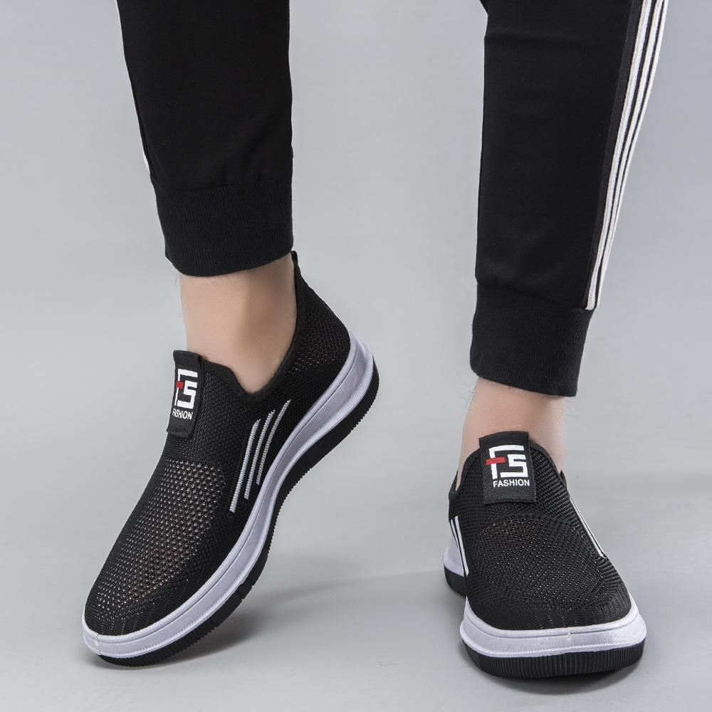 Erkek ayakkabıları yaz yeni file ayakkabılar ince oyuk spor günlük ayakkabılar moda çok yönlü nefes alabilen tek pedal uçan dokuma ayakkabılar