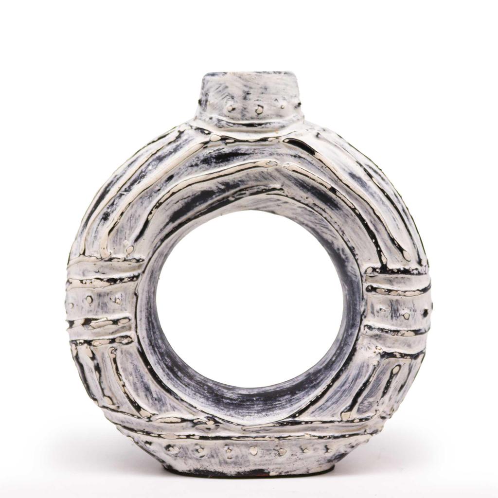 Donut Vase Round Cream 23 cm