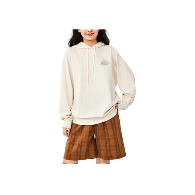 Comfortable Casual Letter Print Hooded Loose Sweatshirt Women Tops Stone-White 162438705-1